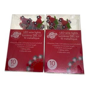 Set of 2 Christmas Farmhouse LED Rustic Red Truck Christmas Tree Led Wire Lights